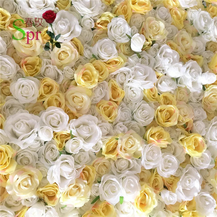 SPR Professional Modern Simple Roll up Fabric Silk Cloth Base Artificial Wedding Roses Wall Decoration