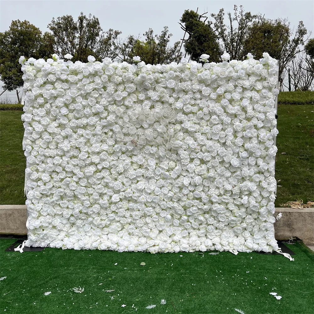 SPR China Supplies Artificial Flower Wall Orchid Silk Carnation Customized Size Peony Bouquet for Wedding Decoration Ivory Rose