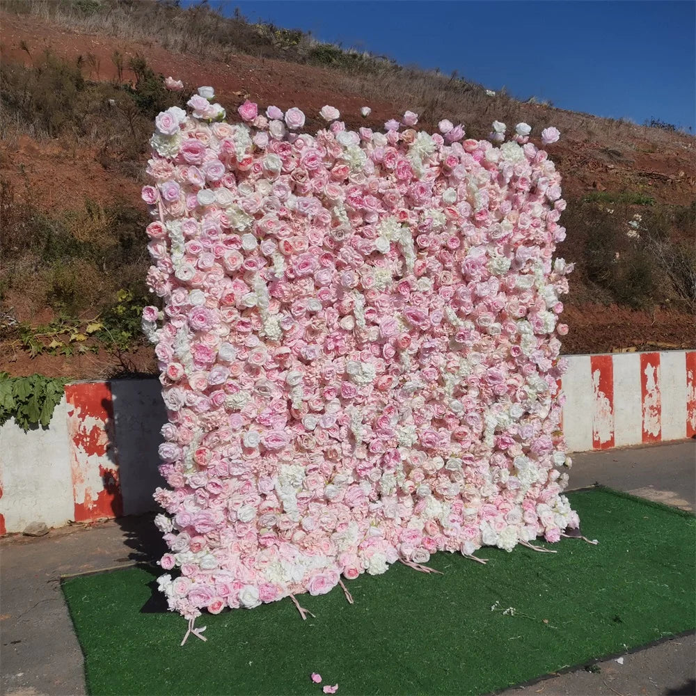 SPR Bridesmaids Bouquet Customized 5D Effects Flower Wall Mats Artificial Florals Wall Rose Panel for Yoga Shop Decoration