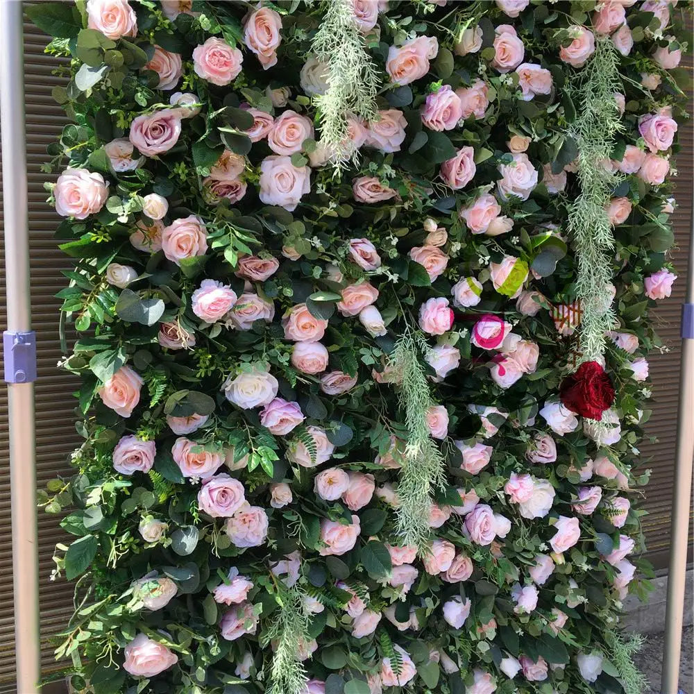 SPR Custom 3D Flowerwall Wedding Artificial Silk Rose Flower Wall Panel Backdrop Artificial Flowers Decorative Flowers for Party