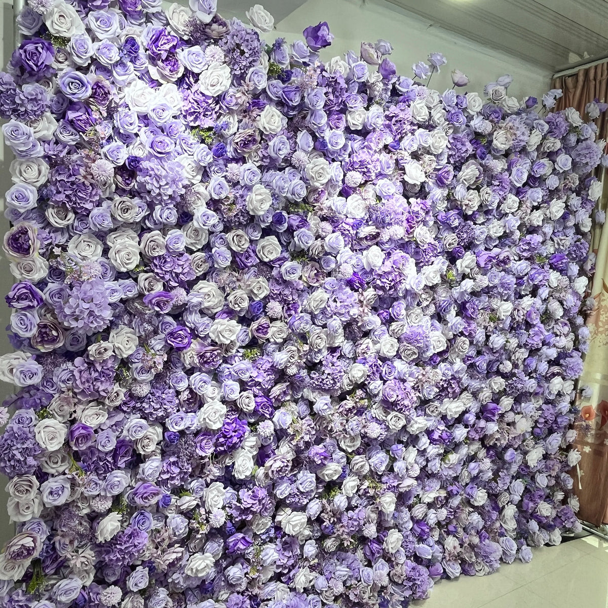 SPR Handmade Realistic Silk Blue-Violet Artificial Flower Wall Backdrop for Wedding Valentine's Day and Back to School