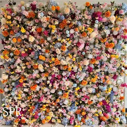 SPR Wholesale China Supply Artificial Flowers Wall Birthday Wedding Flowers Backdrops for Events Fall Decoration Flowers Wall - 100*100cm(39.37*39.37in) / Beige