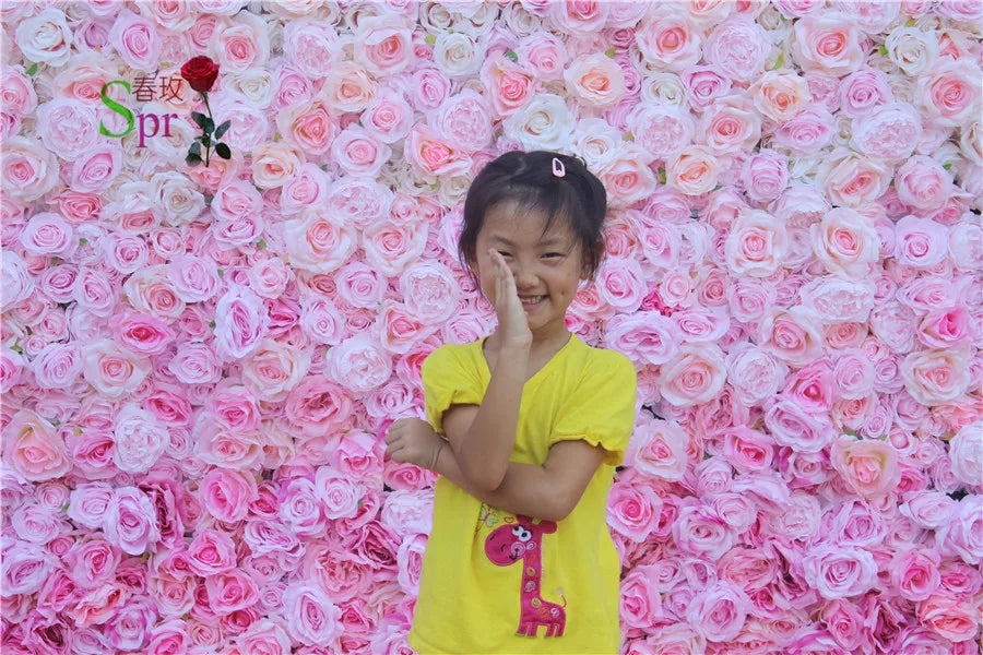 SPR Free Shipping 30pcs/set Ombre Wedding Occasion Artificial Rose Flower Wall Backdrop Factory Sales