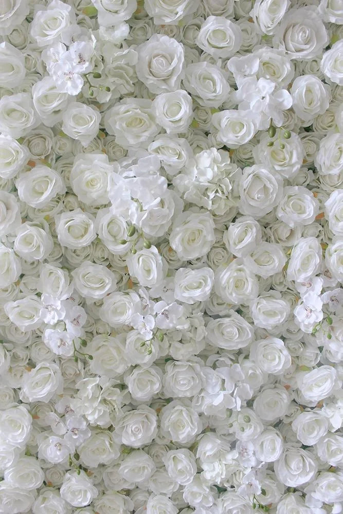 SPR Factory Supply Backdrop Baby White Can Roll up Artificial Flowers Wall Wedding Decor