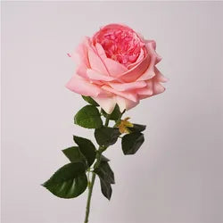High Quality Real Touch Roses Long Stem Red Ivory Rose Real Touch Faux Flowers for Wedding Home Decorations - Total Length 69CM / 05-Dark Pink