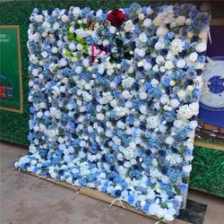 SPR Custom 3D Flowerwall Wedding Artificial Silk Rose Flower Wall Panel Backdrop Artificial Flowers Decorative Flowers for Party - 50*50cm(19.69*19.69in) / SPR-FW21416-3