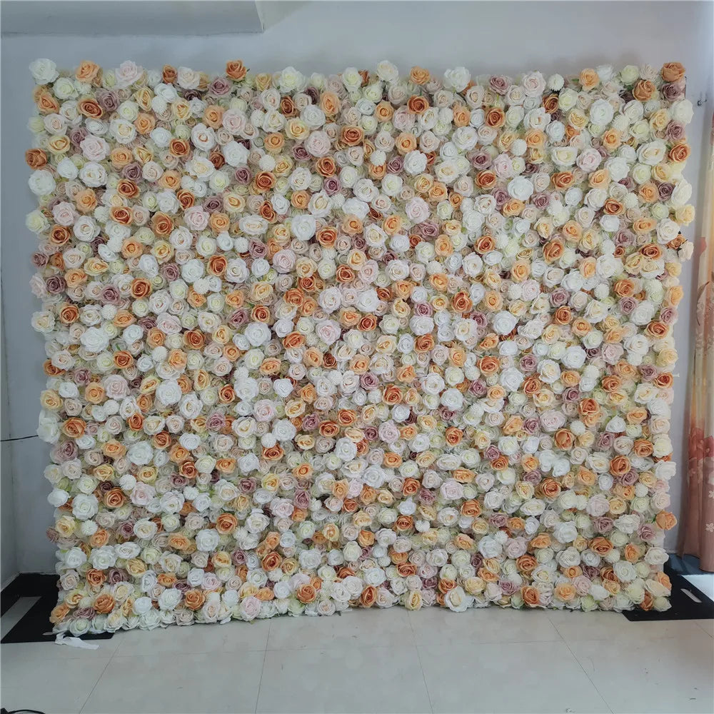 SPR Bridal Bouquet Wholesale Custom White Pink Wedding Supplies Decoration Rose Backdrop Silk Artificial Decorative Flower Wall