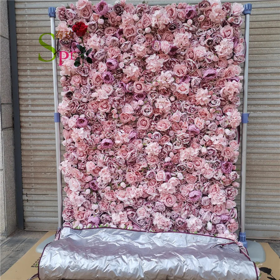 SPR Customized size & color WEDDING Party  Hotel Home Baby shower Bar ROLL up FLOWER WALL BACKDROP DECORATION