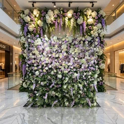 SPR Luxury Wedding Decoration Handmade Wholesale 7D Purple Pink Rose Flower Panel Backdrop Artificial Silk Flower Wall for Sale - SPR-FW2426-1