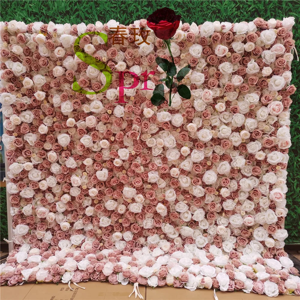 SPR Hot Selling Artificial Decorative Flower Wall Panel for Wedding Party Birthday Decor Backdrop Wall