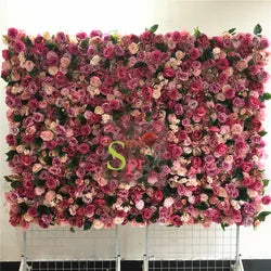 SPR Wedding Decoration Backdrop Silk  pink Rose Home Decor Blush Artificial Flower Wall - 100*100cm(39.37*39.37in) / SPR-FW211126-5