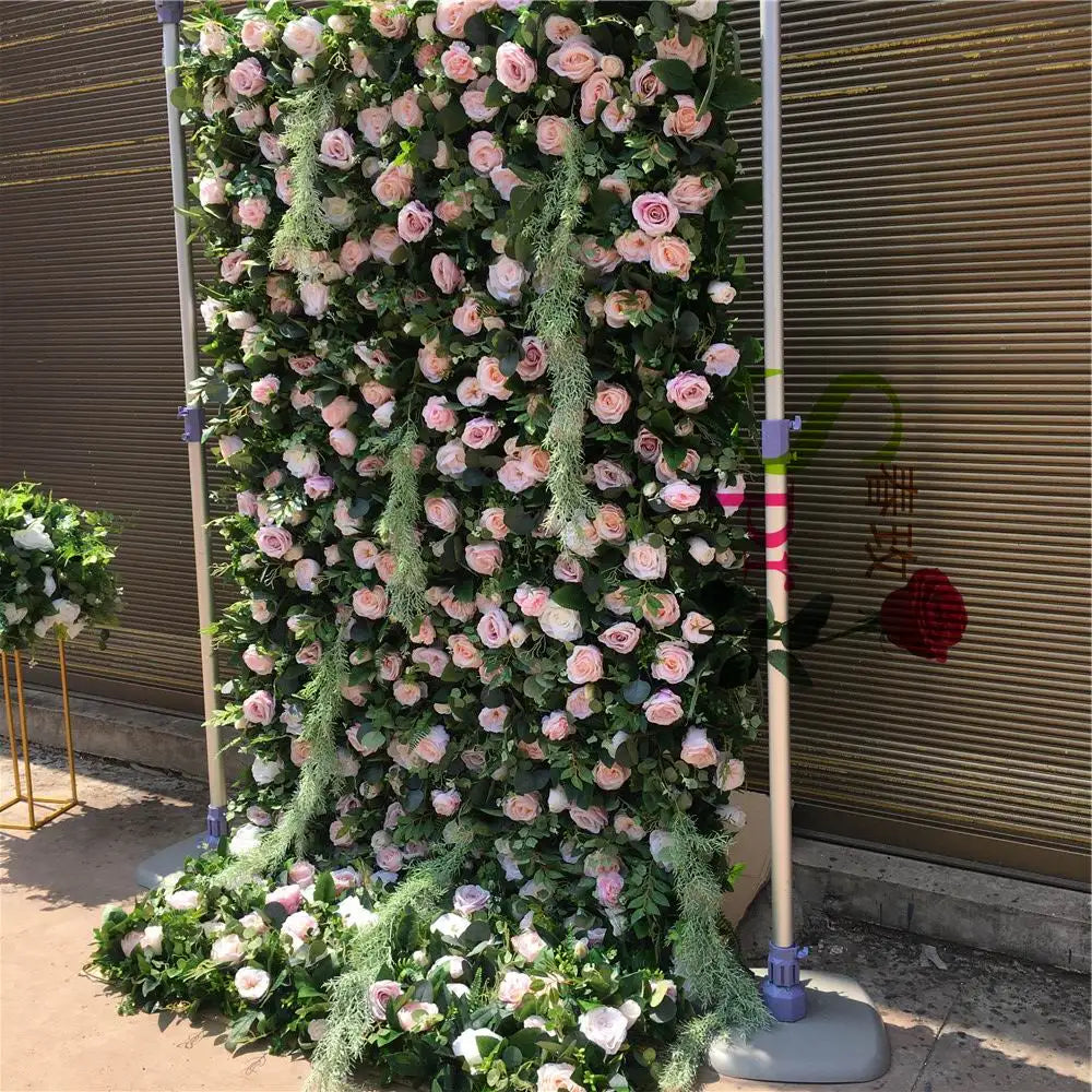 SPR Custom 3D Flowerwall Wedding Artificial Silk Rose Flower Wall Panel Backdrop Artificial Flowers Decorative Flowers for Party