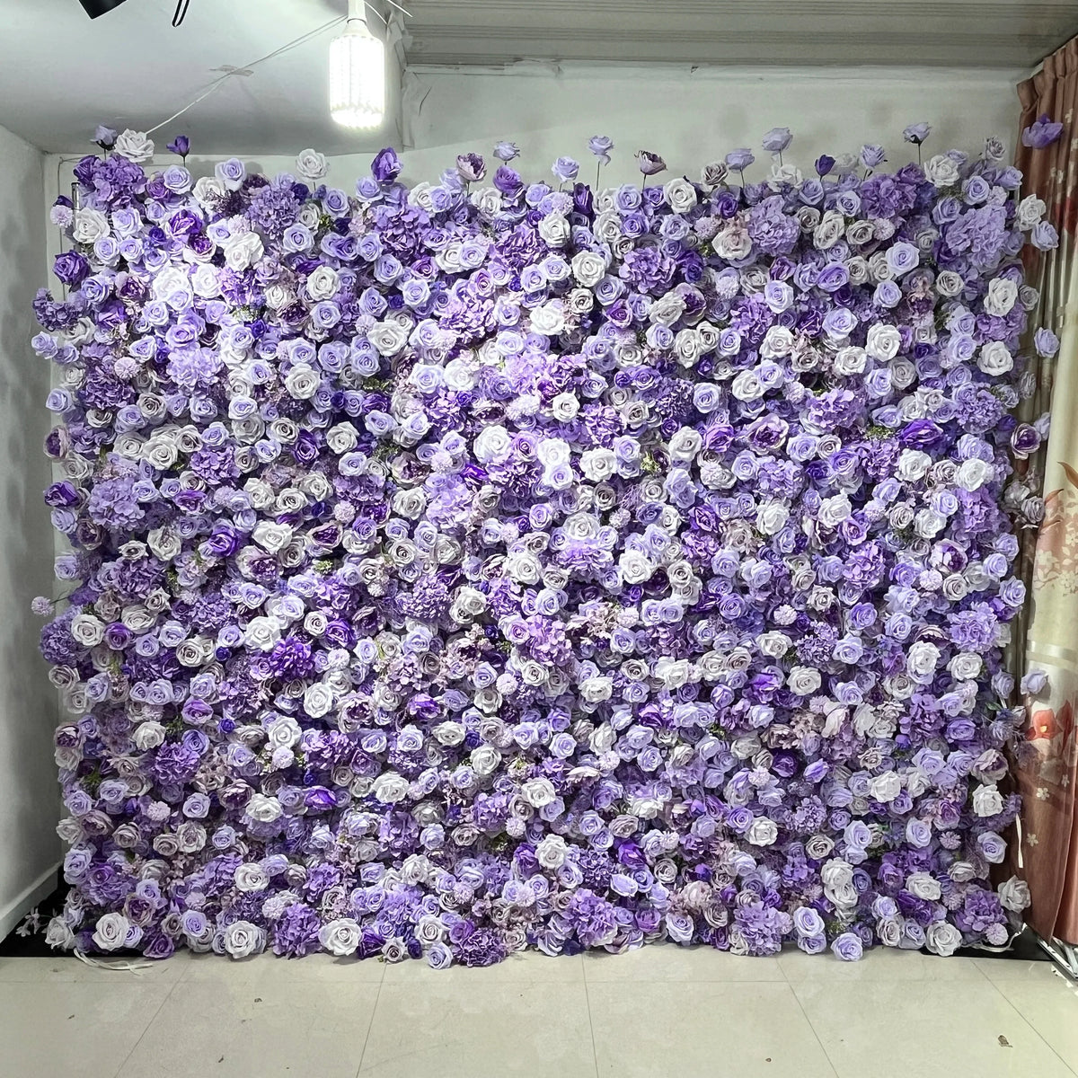 SPR Handmade Realistic Silk Blue-Violet Artificial Flower Wall Backdrop for Wedding Valentine's Day and Back to School