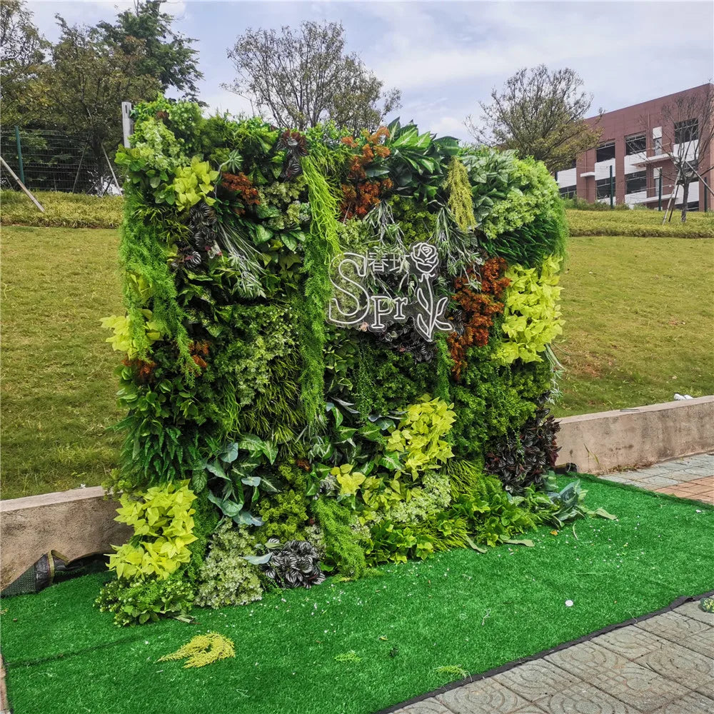 SPR High Quality Eco-Friendly 5D Red Rose Greenery Silk Flower Backdrop Wedding Decoration Wall for Halloween Christmas New Year