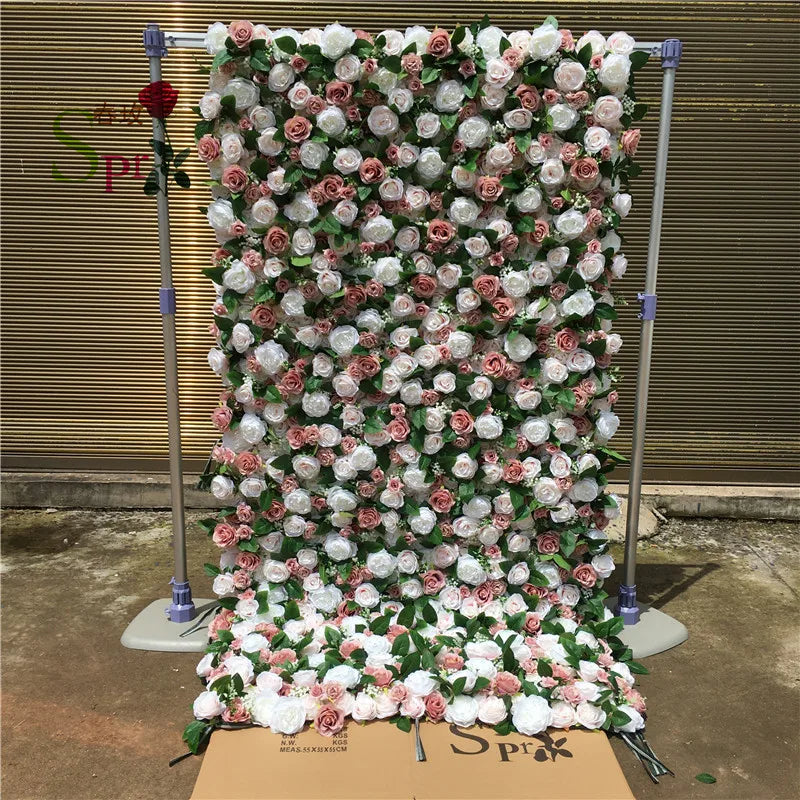 SPR Customized size & color WEDDING Party  Hotel Home Baby shower Bar ROLL up FLOWER WALL BACKDROP DECORATION