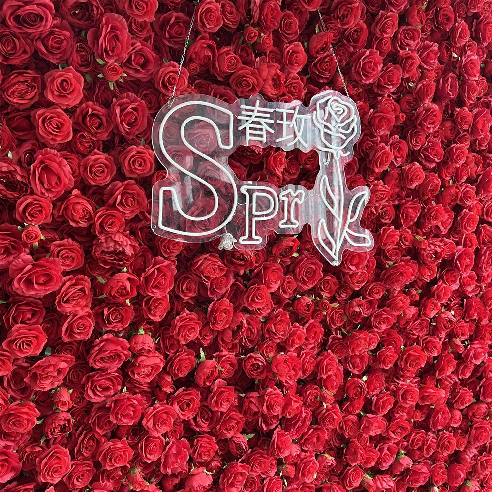 SPR Bridal Bouquet Wedding Decoration Indoor Decorative Silk Roses Flowers Artificial Backdrop Flower Floral Wall Panel Roll