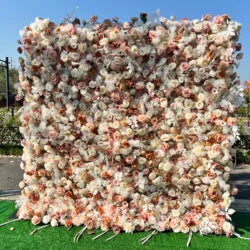 SPR Decorative Roll up Artificial Silk Rose Flower Wall Backdrop Panel for Wedding Party Birthday Hotel Decoration - SPR-FW231109-7