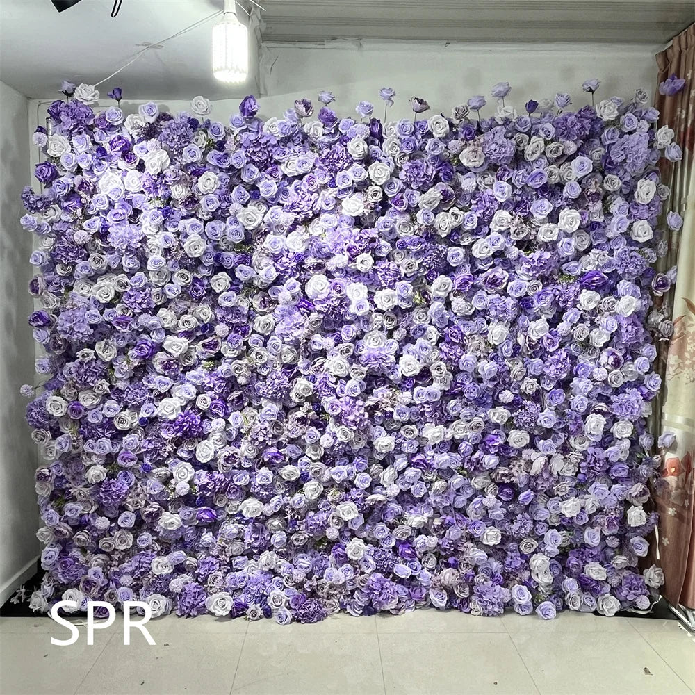 SPR Big Panel Stage Decoration Flowerwall Events Silk cloth Rose Hydrangea Peony Flower Wall Wedding Back Drop
