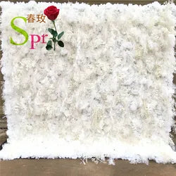 SPR ROLL Handmade Lightweight Fabric Back Style Customizable Size Color Artificial Rose Flower Wall Wedding Birthday Party - 1*1M(3.28*3.28ft) / SPR-FW2141-3