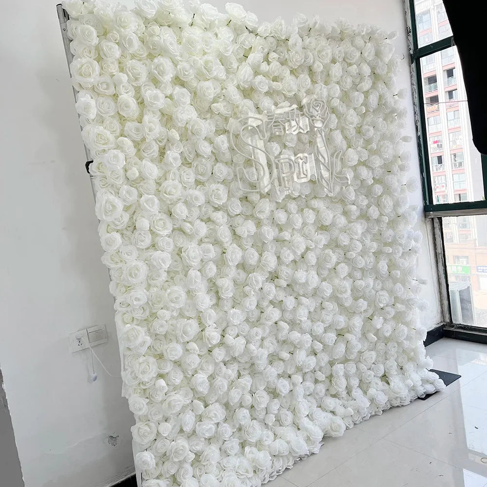 SPR Big Panel Stage Decoration Flowerwall Events Silk cloth Rose Hydrangea Peony Flower Wall Wedding Back Drop