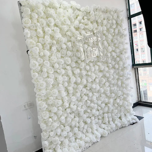 SPR Big Panel Stage Decoration Flowerwall Events Silk cloth Rose Hydrangea Peony Flower Wall Wedding Back Drop