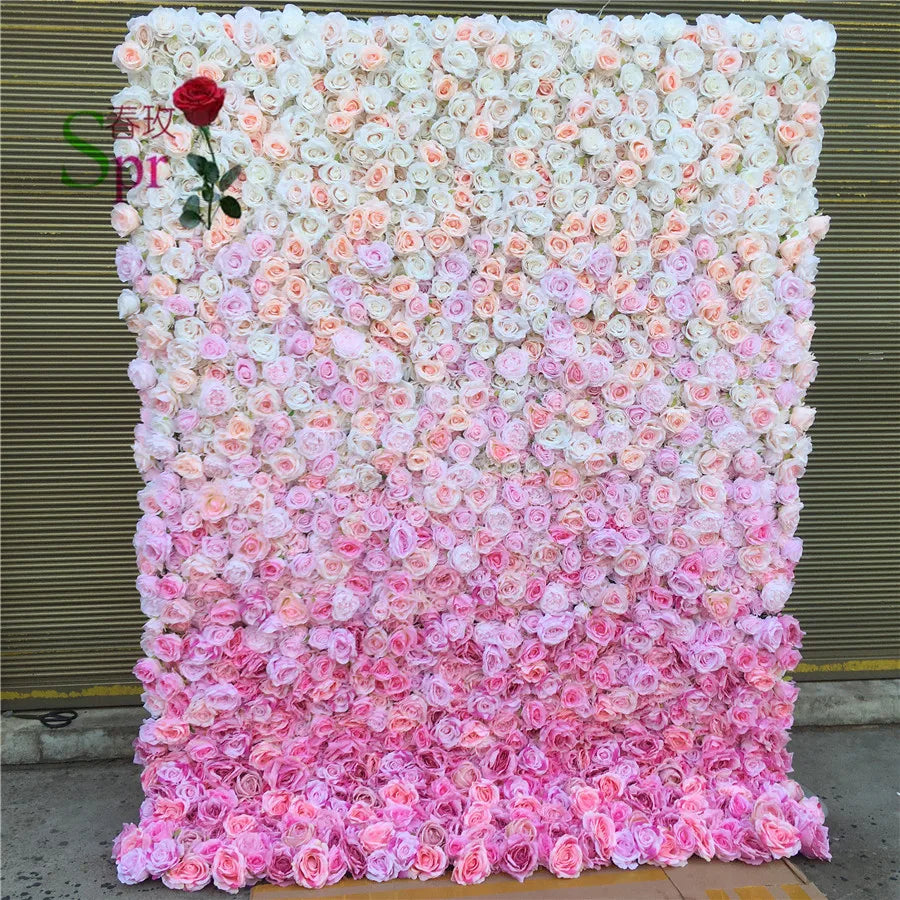 SPR Free Shipping 30pcs/set Ombre Wedding Occasion Artificial Rose Flower Wall Backdrop Factory Sales
