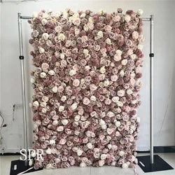SPR Decorative Roll up Artificial Silk Rose Flower Wall Backdrop Panel for Wedding Party Birthday Hotel Decoration - SPR-FW231026-9