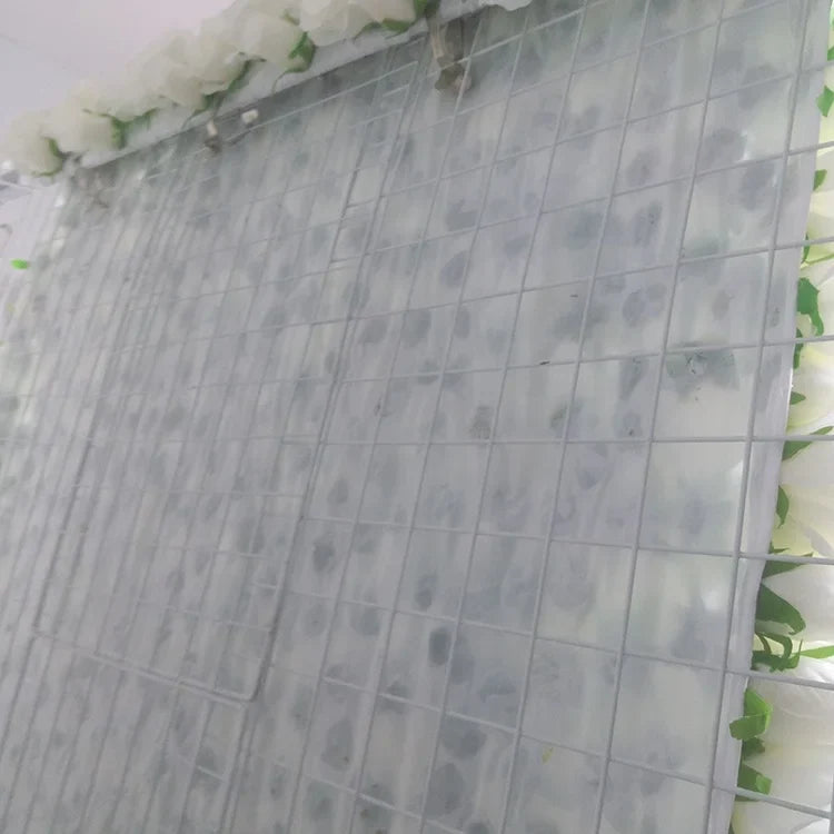 SPR Factory Supply Backdrop Baby White Can Roll up Artificial Flowers Wall Wedding Decor