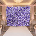 SPR Handmade Realistic Silk Blue-Violet Artificial Flower Wall Backdrop for Wedding Valentine's Day and Back to School