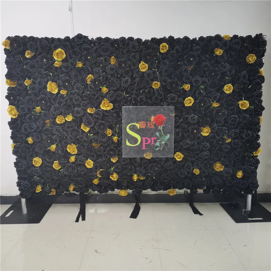 SPR Flores Artificiais Restaurant and Wedding Ceremony Events Fabric Artificial Red Rose Decorative 3d Wall Panel