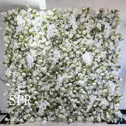 SPR Bridesmaids Bouquet High Quality Birthday Party Valentine's Day Artificial Flower Wall Silk Rose Panels for Wedding Backdrop - 1foot*1foot / SPR-FW24114-8