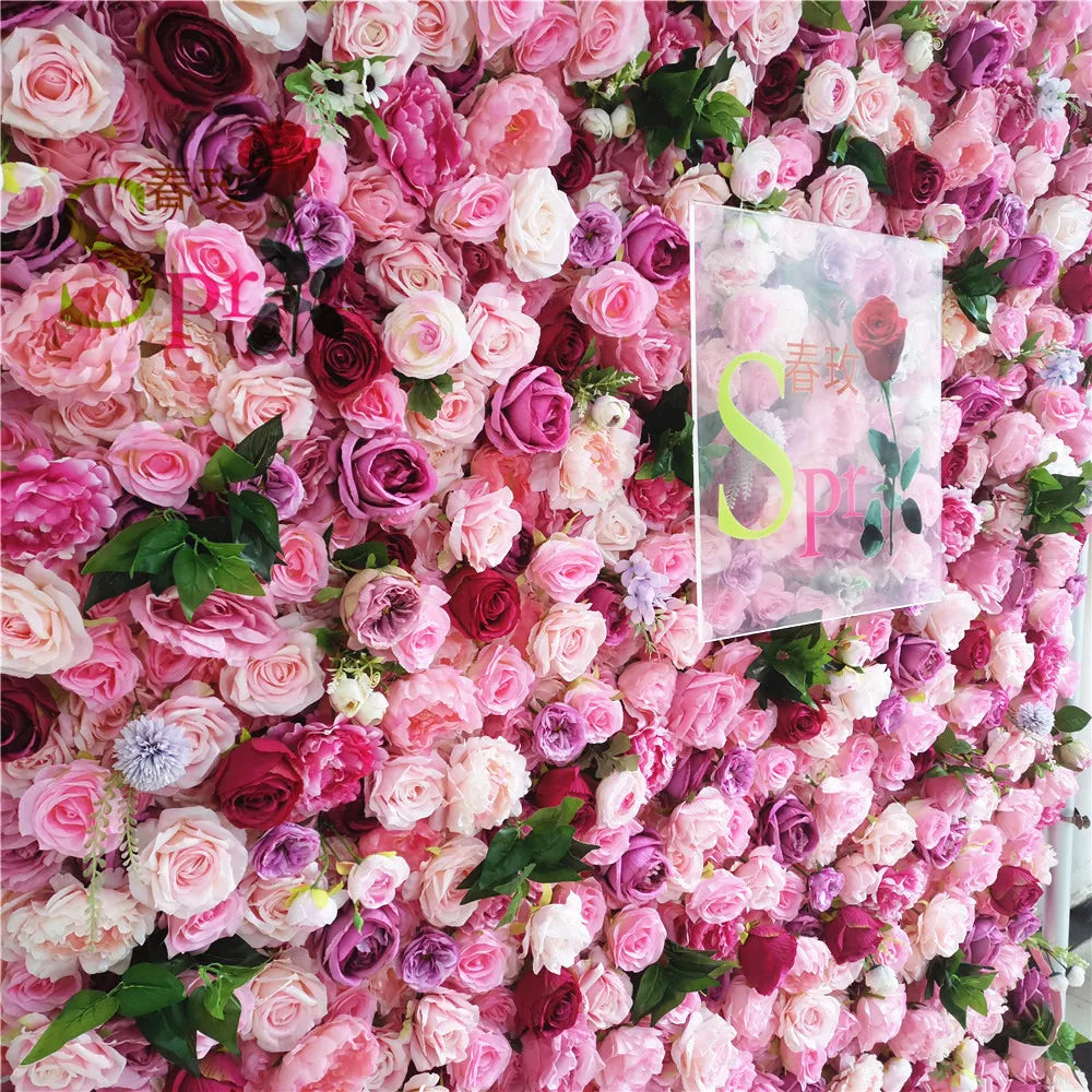 SPR Wedding Decoration Backdrop Silk  pink Rose Home Decor Blush Artificial Flower Wall
