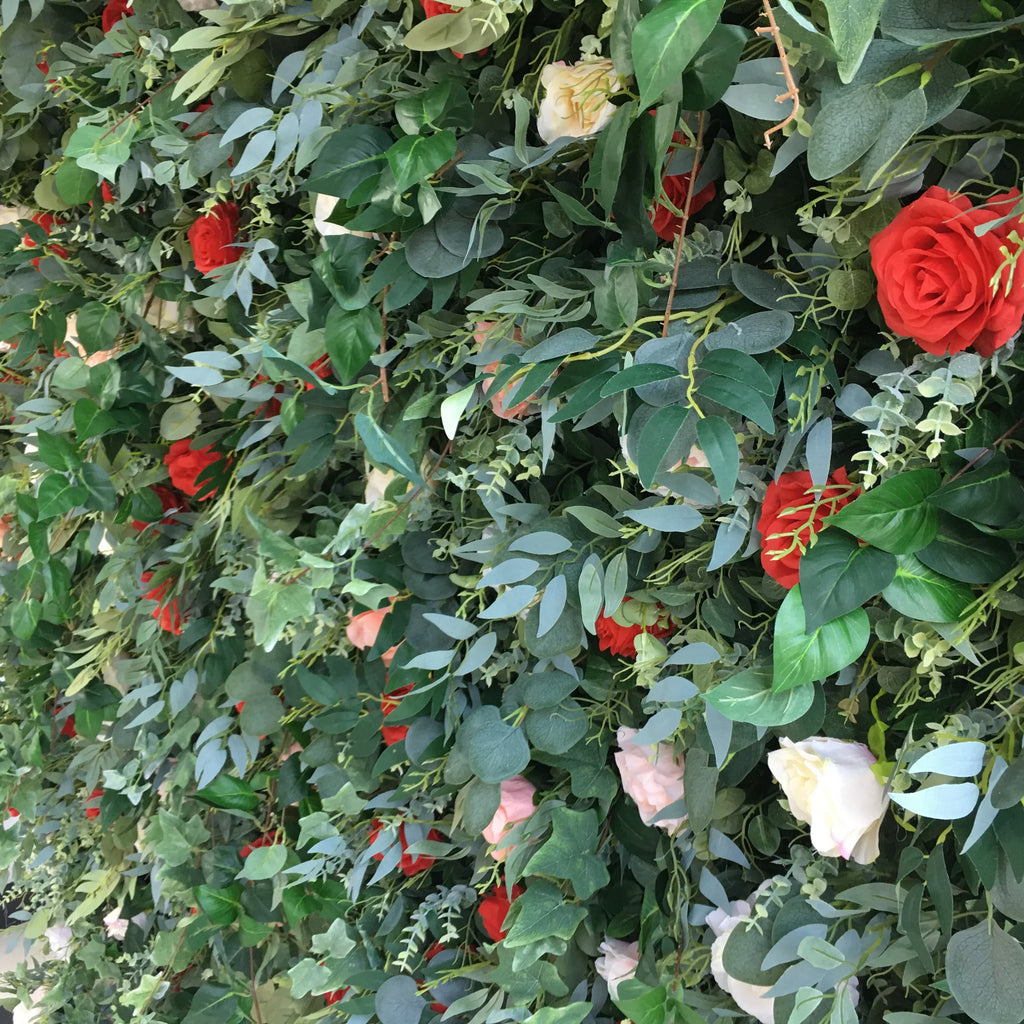 SPR Wholesale Custom Green Plant Leaf Wedding Supplies Decoration Rose Backdrop Silk Artificial Decorative Flower Wall