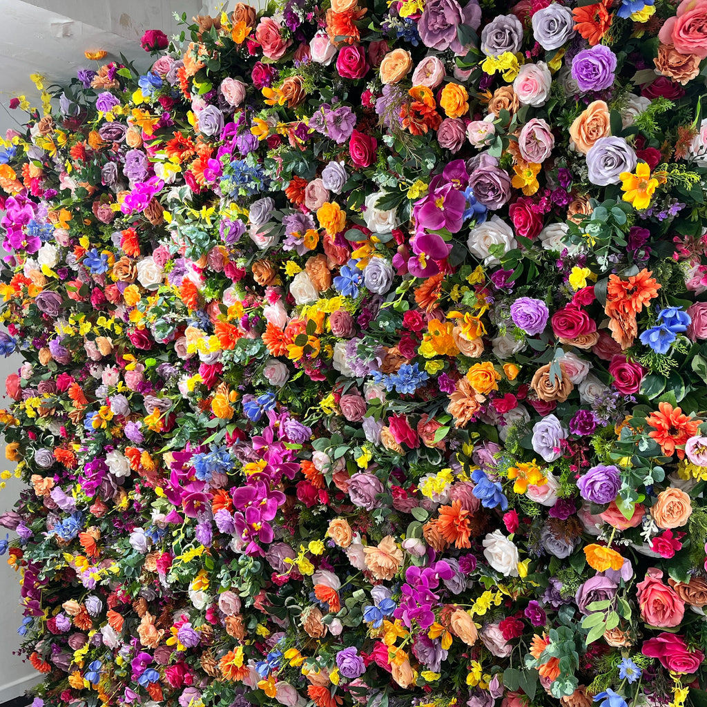SPR New Decorative Roll up Centerpiece Flower Wall Backdrop Big Giant Artificial Silk Fabric Flower Wall for Wedding Party
