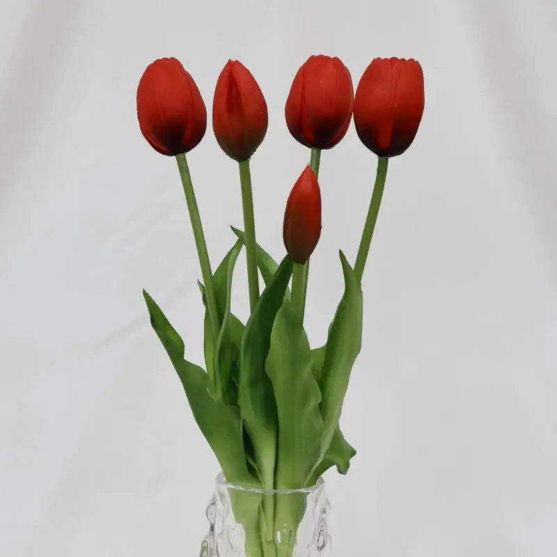2026 New Arrival Real Touch Tulips Flowers 40cm Soft Rubber White PinK Artificial Flower for Home Wedding Decoration