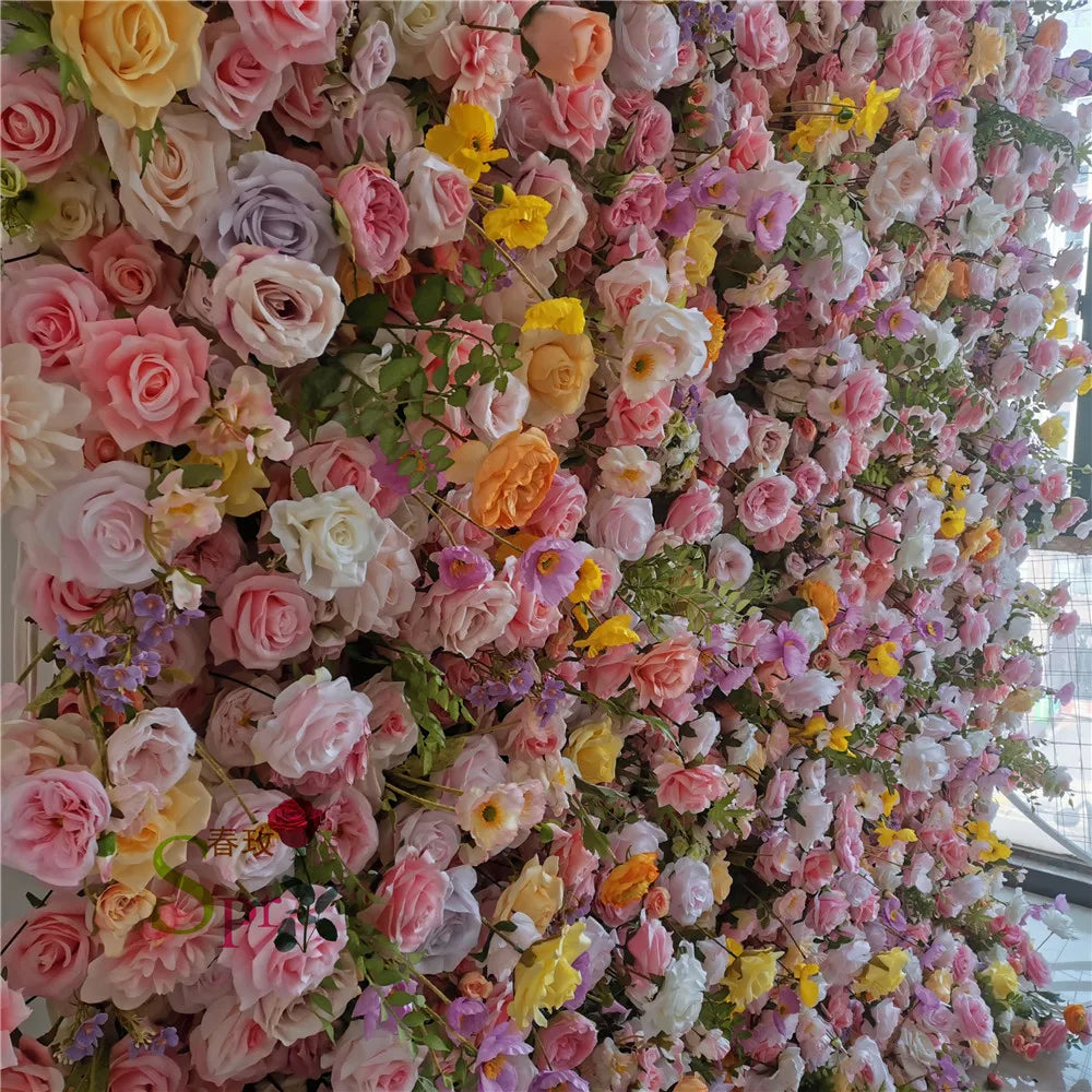 SPR  High-End Gradient Flower Wall Wall Bottom Background Wall Fabric Wedding Decoration Foreign Trade Export Artifical Flowers