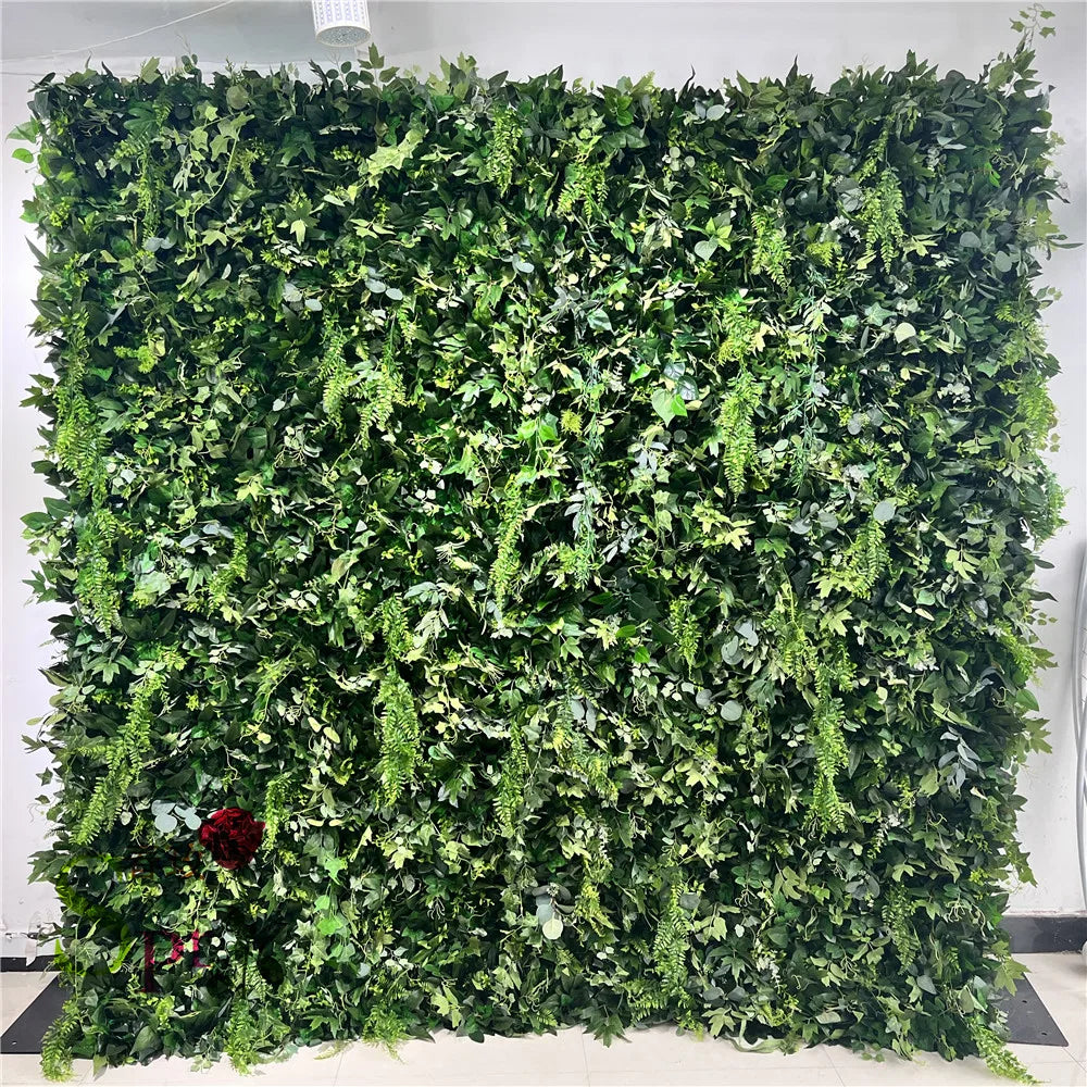 SPR High Quality Eco-Friendly 5D Red Rose Greenery Silk Flower Backdrop Wedding Decoration Wall for Halloween Christmas New Year