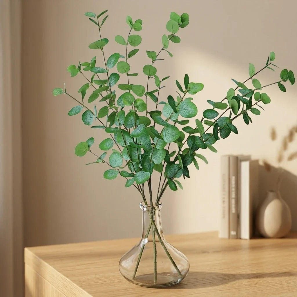 Artificial Silk Eucalyptus Branches High Simulation Greenery Stems for Home Vase Wedding Floral Arrangement Decor