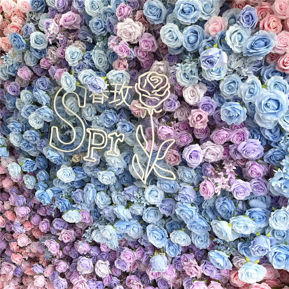 SPR Bridal Bouquet Silk Rose Panel Artificial Decoration Flower Wall for Wedding Party Baby Shower Backdrop Hair Salon Wall
