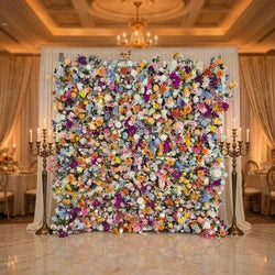 SPR Wedding Decoration Silk Green Plant Rose Hydrangear Flower Backdrop Panel Indoor Decorative Flowers Artificial Flower Wall - SPR-FW231026-6