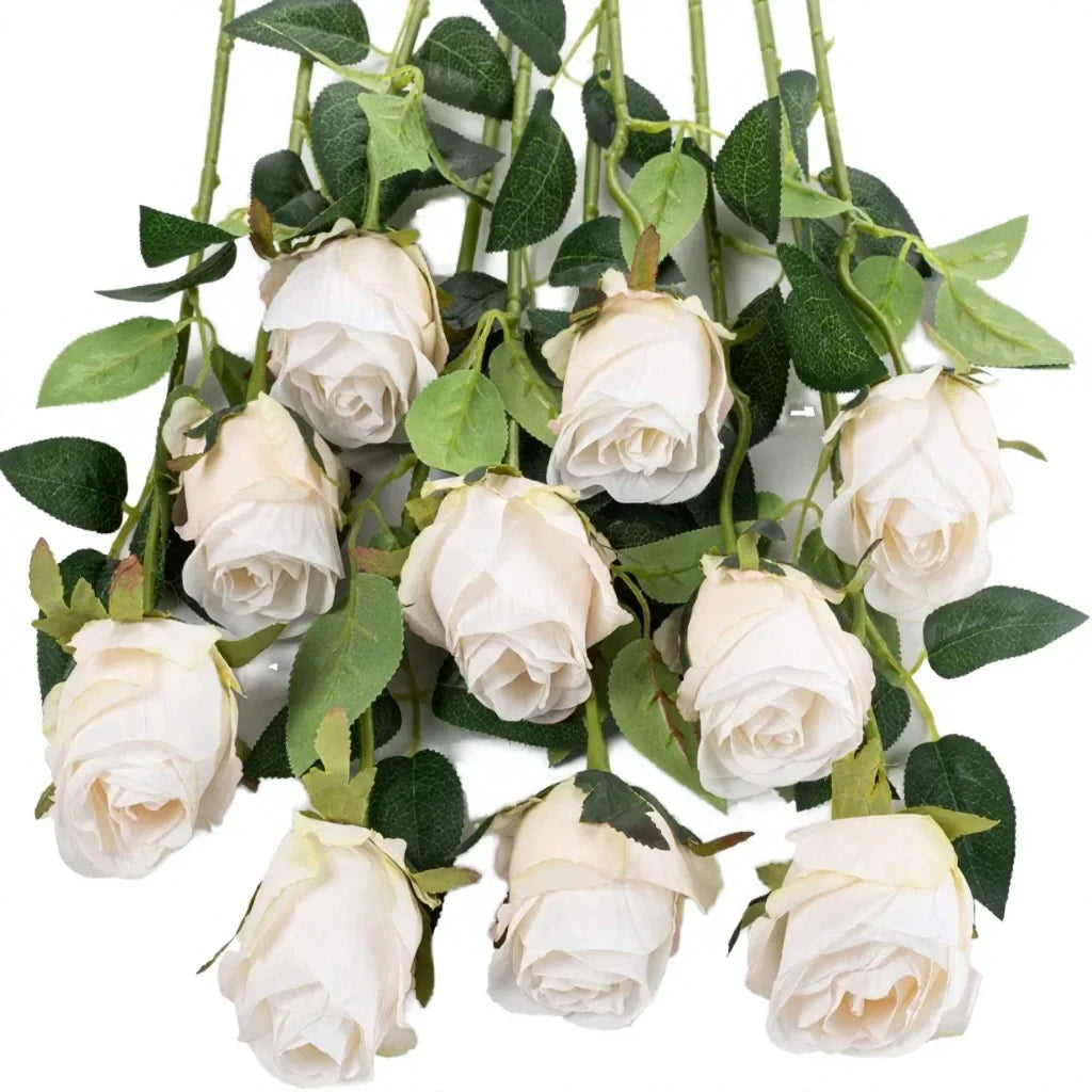 SPR High Simulation Large Artificial Roses With Long Iron Stem for DIY Floral Arrangement Wedding Home Party Decor