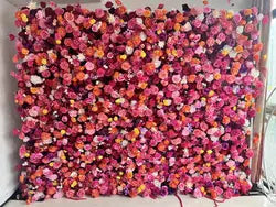 SPR Wholesale Custom White Green Wedding Supplies Decoration Rose Backdrop Silk Artificial Decorative Flower Wall Zhejiang Model - 1*1m(3.28*3.28ft) / SPR-FW241030-16