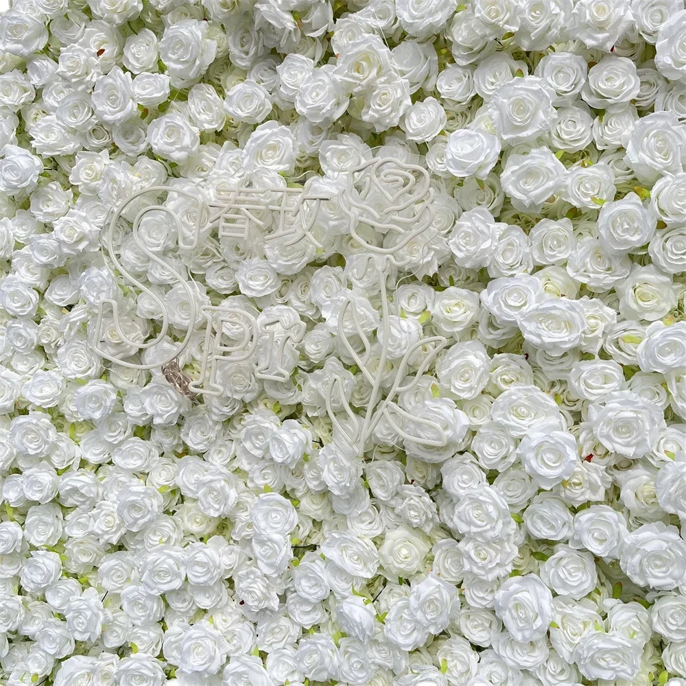 SPR China Supplies Artificial Flower Wall Orchid Silk Carnation Customized Size Peony Bouquet for Wedding Decoration Ivory Rose