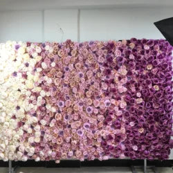 SPR Free Shipping 24pcs/set White Blue Ombre Wedding Occasion Artificial Rose Flower Wall Backdrop Factory Sales - 60*40cm(23.62*15.75in) / 199