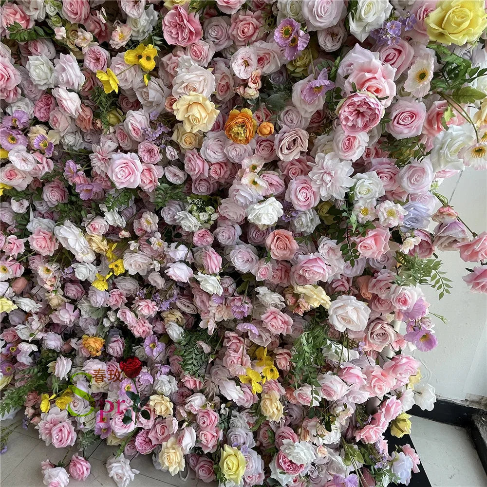 SPR  High-End Gradient Flower Wall Wall Bottom Background Wall Fabric Wedding Decoration Foreign Trade Export Artifical Flowers
