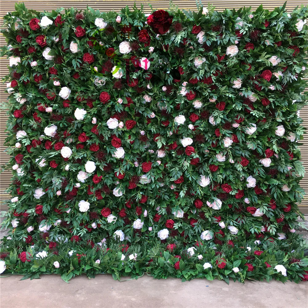 SPR Rolled Flower Wall Silk Flower Cloth Silk Structure Material Wedding Stage Backdrop Artificial Flowers Wall for Salon Wall
