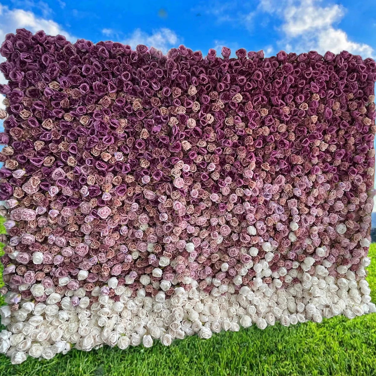 SPR Rolled Ombre  Silk Flower Cloth Silk Structure Material Wedding Stage Backdrop Artificial Flowers Wall for Salon Wall D