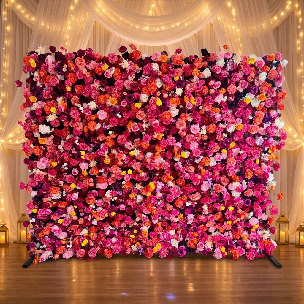 SPR Customizable European Style Artificial Flower Wall Backdrop Reusable Anti-Bacterial for Wedding/Birthday/Thanksgiving/Hotel