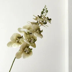 High Quality Real Touch 9 Head Artificial Phalaenopsis Flowers Big Blooms Orchid Flowers Leaves Stem Plants for Home Wedding - Height 98CM / Green