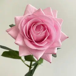 High Quality Real Touch Single Rose Realistic Artificial Moisturizing Rose Flowers for Table - 44cm(17.32in) / 05-Dark Pink
